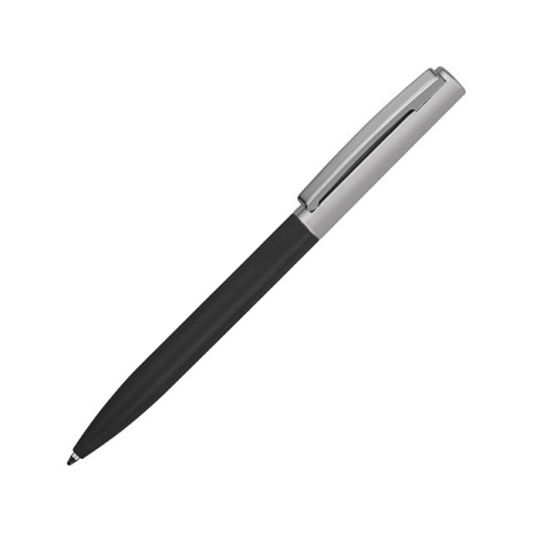 Ручка металлическая soft-touch шариковая «Tally» с зеркальным слоем, серебристый/черный
