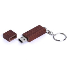 USB-флешка на 16 Гб прямоугольная форма, колпачек с магнитом, коричневый