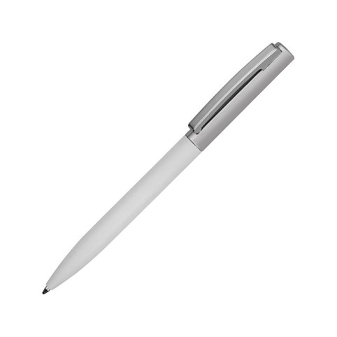 Ручка металлическая soft-touch шариковая «Tally» с зеркальным слоем, серебристый/белый