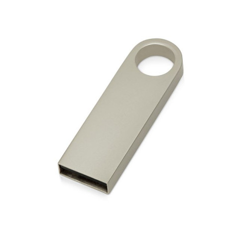 USB-флешка на 8 Гб с мини чипом, компактный дизайн с круглым отверстием., серебро