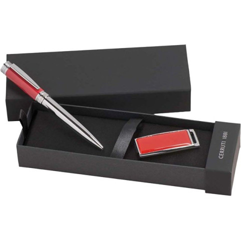 Набор Cerruti 1881: ручка шариковая, флеш-карта USB 2.0 на 8 Гб «Zoom Red»