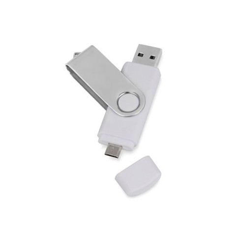 USB/micro USB-флешка 2.0 на 16 Гб «Квебек OTG», белый