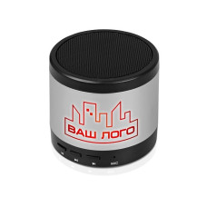 Портативная колонка «Ring neon» с красной подсветкой корпуса, серебристый